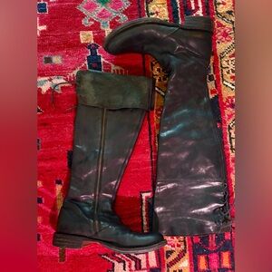 Fiorentini and Baker Black Leather Eternity OTK fold down boots 8.5